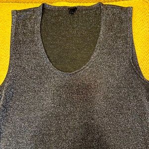 J. Crew silver/black metallic tank